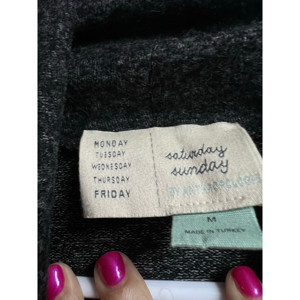 Saturday Sunday Anthropologie Turtleneck Grayish Black Stretchy Medium - Picture 4 of 9
